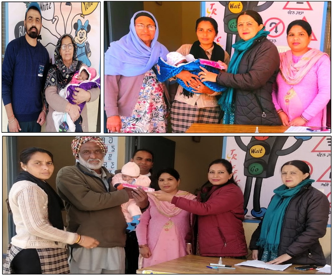 Anti-polio drops administered to 93 children at village Lakhpur and 63 at village Pandori